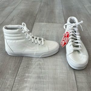 VANS - White Sk8-HI Tapered Hightops - Size 7.5